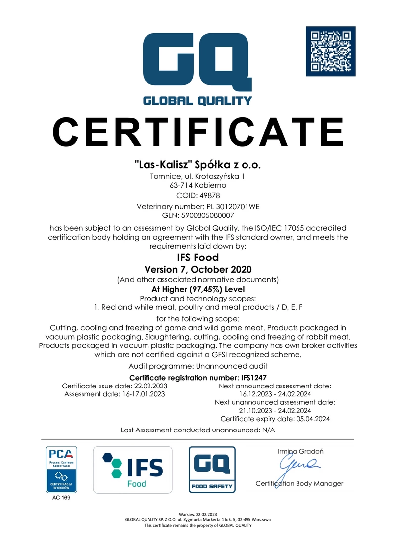 Las-Kalisz_Certificate-IFS-FOOD-EN-2023.webp